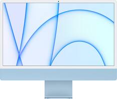 Front. Apple - iMac 24" with Retina 4.5K display All-In-One - Apple M1 - 8GB Memory - 256GB SSD - w/Touch ID - Blue.