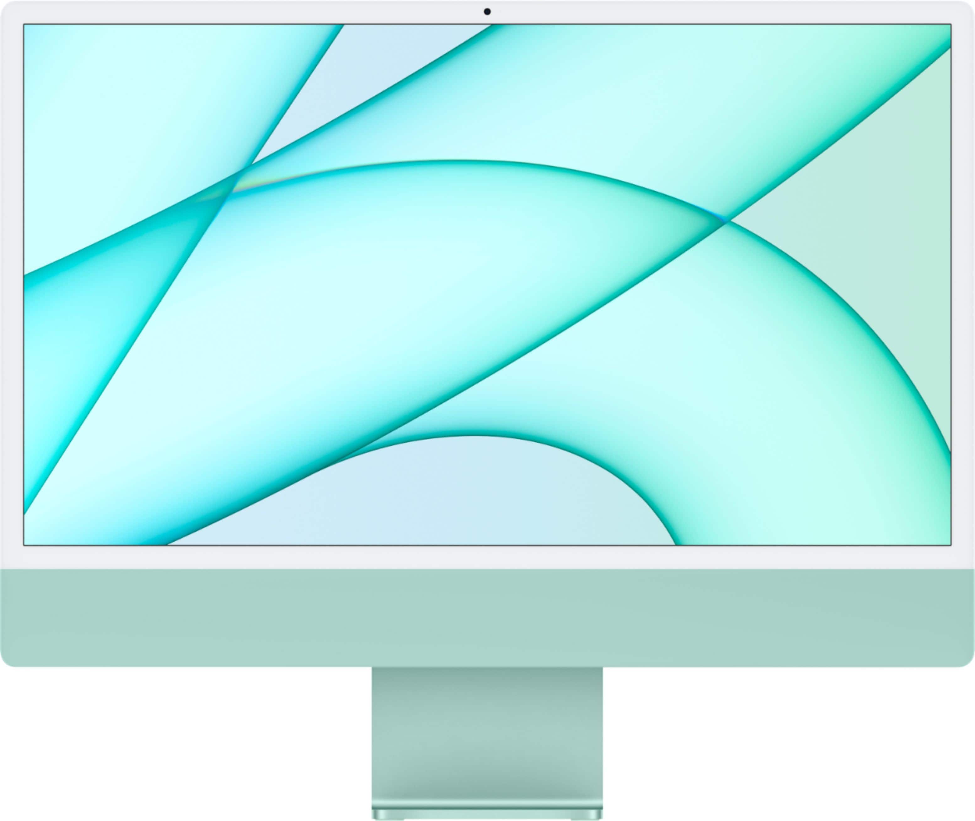 Front. Apple - iMac 24" with Retina 4.5K display All-In-One - Apple M1 - 8GB Memory - 256GB SSD - w/Touch ID - Green.
