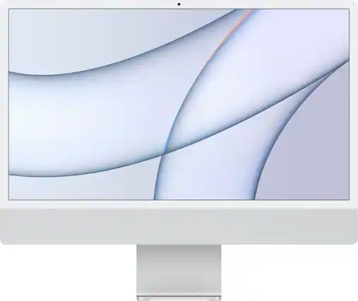 Front. Apple - iMac 24" with Retina 4.5K display All-In-One - Apple M1 - 8GB Memory - 512GB SSD - w/Touch ID - Silver.