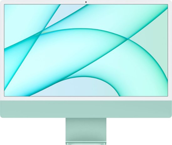 Front Zoom. iMac 24" with Retina 4.5K display All-In-One - Apple M1 - 8GB Memory - 512GB SSD - w/Touch ID - Green.