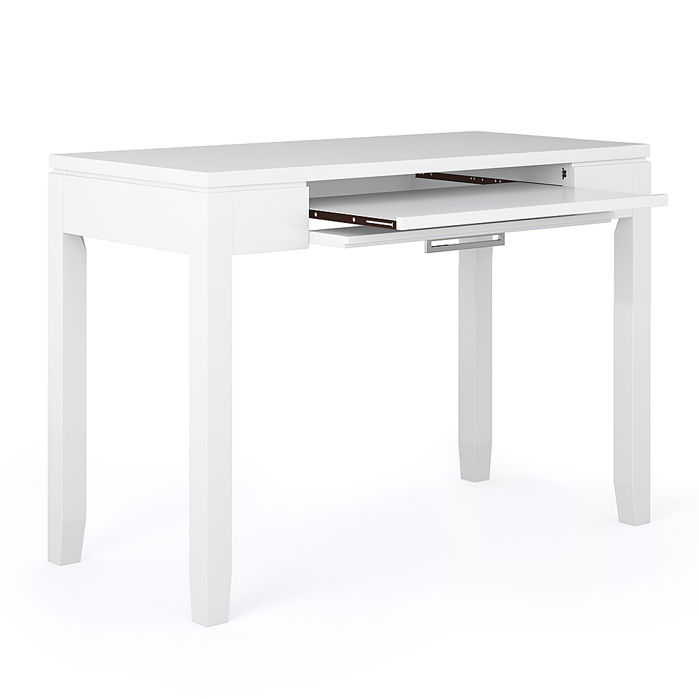 Left View: Simpli Home - Cosmopolitan SOLID WOOD Contemporary 42 inch Wide Home Office Desk in - White