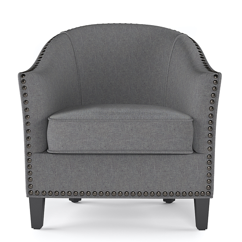 Simpli Home - Kildare 29 inch Wide Transitional Tub Chair in Linen Look Fabric - Slate Grey