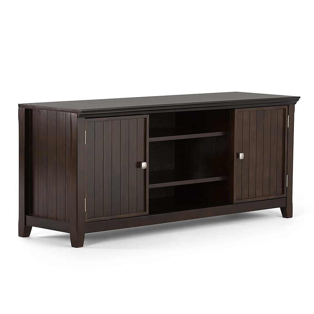 Angle View: Simpli Home - Acadian SOLID WOOD 54 inch Wide Transitional TV Media Stand in Brunette Brown For TVs up to 60 inches - Brunette Brown