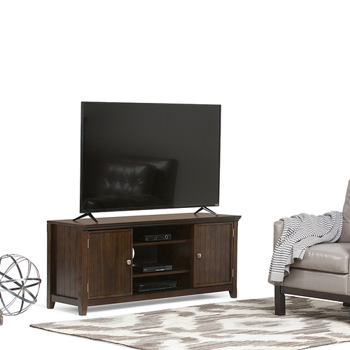 Simpli Home - Acadian SOLID WOOD 54 inch Wide Transitional TV Media Stand in Brunette Brown For TVs up to 60 inches - Brunette Brown