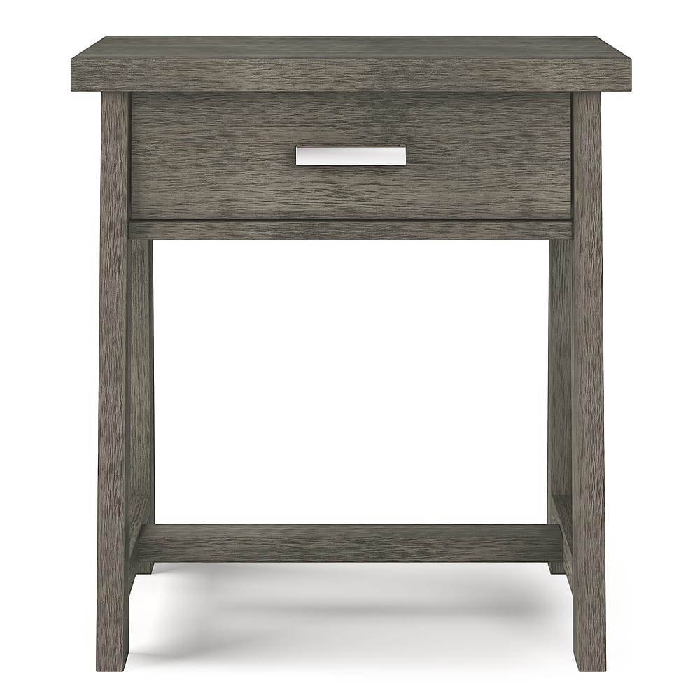 Simpli Home - Sawhorse Bedside Table - Farmhouse Grey - Front_Zoom