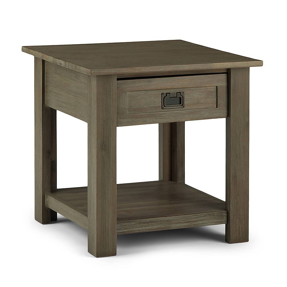 Angle. Simpli Home - Monroe End Table - Distressed Grey.
