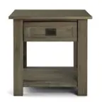 Front. Simpli Home - Monroe End Table - Distressed Grey.