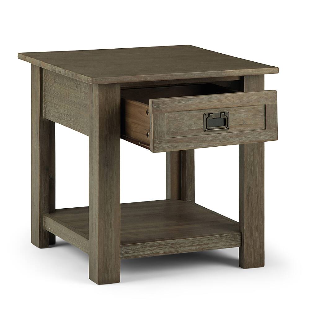 Left. Simpli Home - Monroe End Table - Distressed Grey.