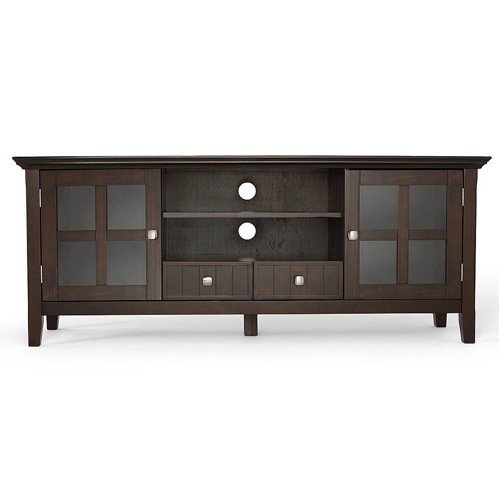 Left. Simpli Home - Acadian SOLID WOOD 60 inch Wide Transitional TV Media Stand in Brunette Brown For TVs up to 65 inches - Brunette Brown.