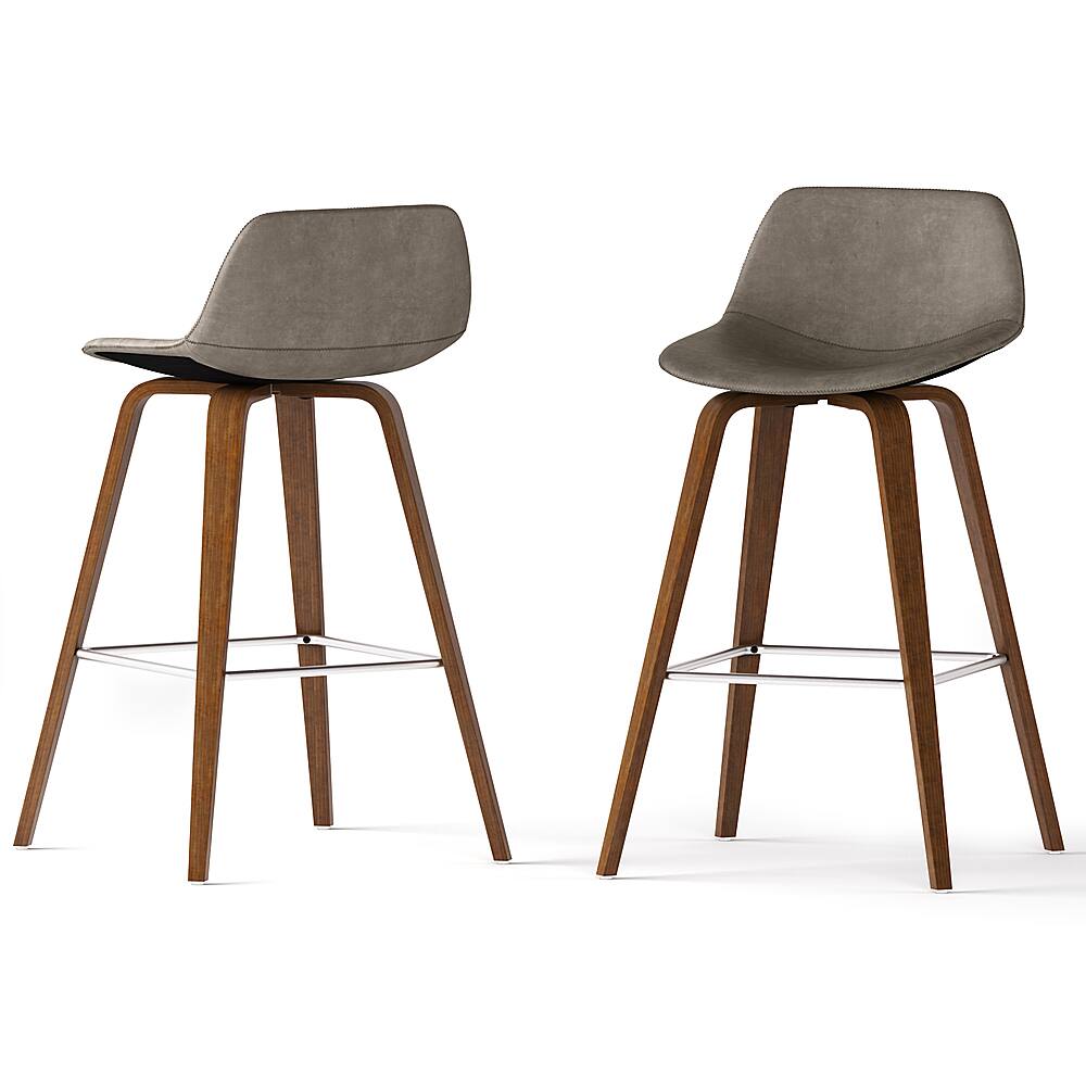 Angle View: Simpli Home - Randolph Bentwood Counter Height Stool (Set of 2) - Distressed Grey