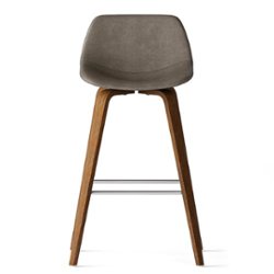 Simpli Home - Randolph Bentwood Counter Height Stool (Set of 2) - Distressed Grey - Front_Zoom