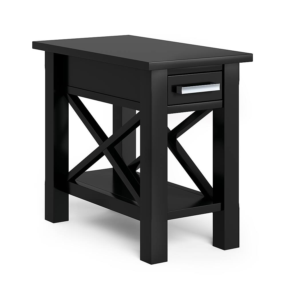 Angle. Simpli Home - Kitchener Narrow Side Table - Black.