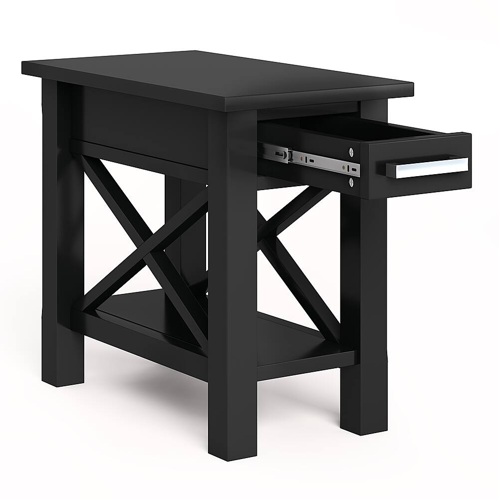 Left. Simpli Home - Kitchener Narrow Side Table - Black.