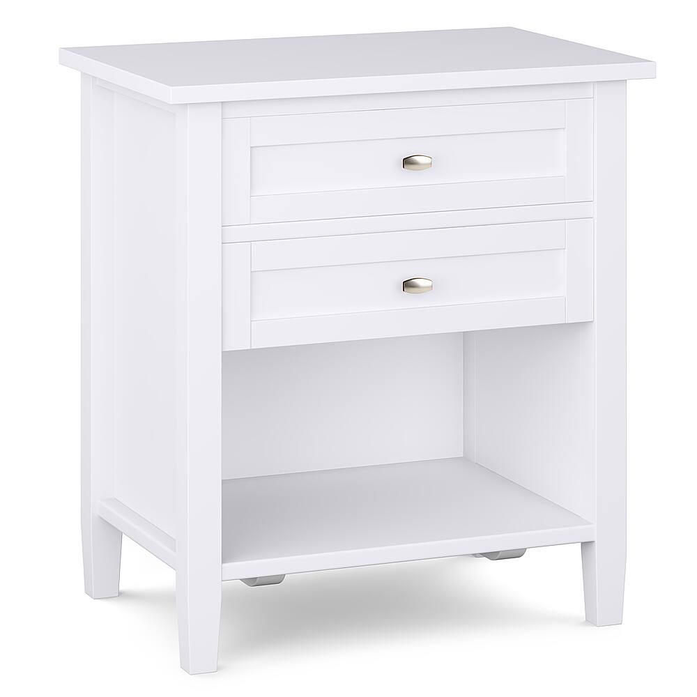 Angle. Simpli Home - Night Stand, Bedside table - White.