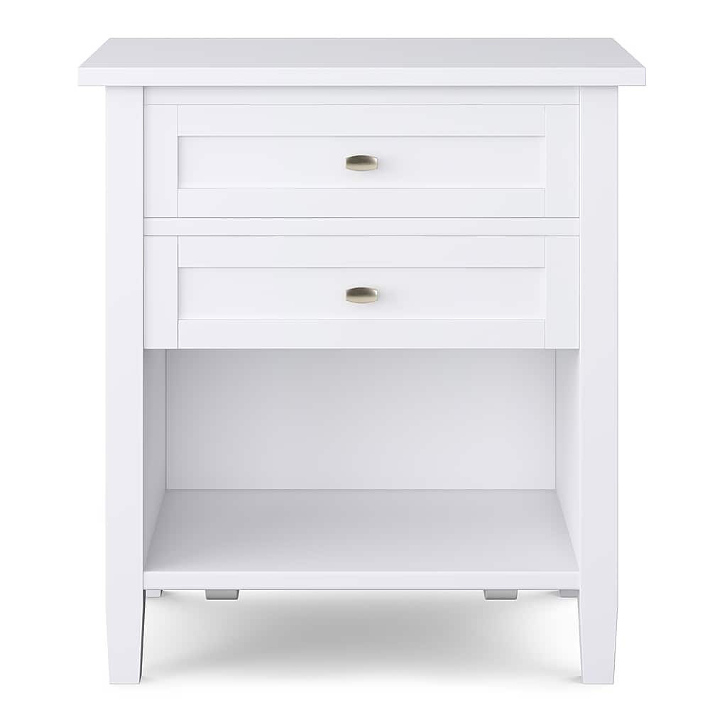 Front. Simpli Home - Night Stand, Bedside table - White.