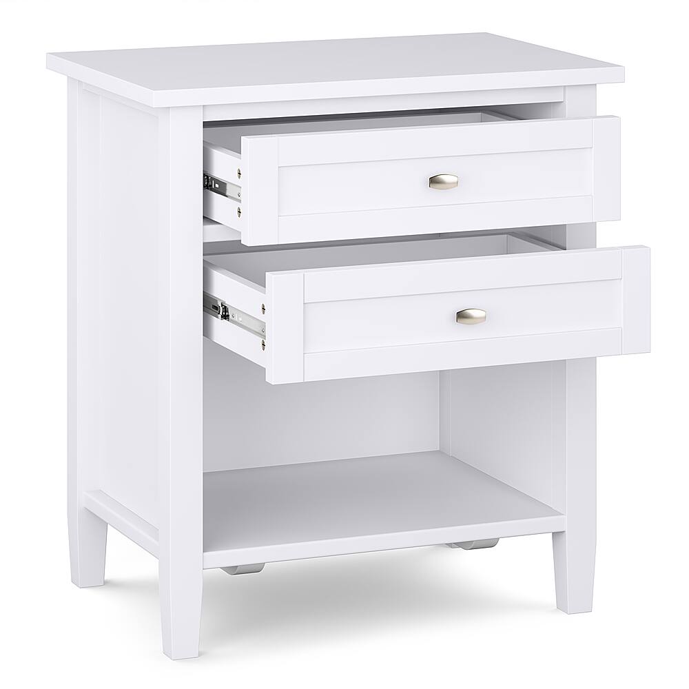 Left. Simpli Home - Night Stand, Bedside table - White.