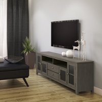 Simpli Home - Cosmopolitan Solid Wood 72 inch Wide Contemporary TV Media Stand For TVs up to 80 inches - Farmhouse Grey - Front_Zoom