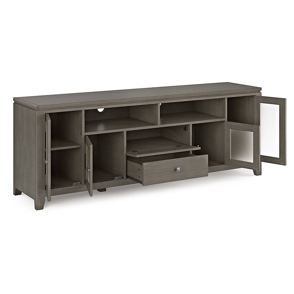 Alt View 35. Simpli Home - Cosmopolitan Solid Wood 72 inch Wide Contemporary TV Media Stand For TVs up to 80 inches - Farmhouse Grey.