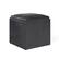 Angle. Simpli Home - Rockwood 17 inch Wide Contemporary Square Cube Storage Ottoman with Tray - Distressed Black.