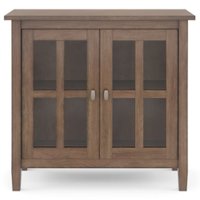 Simpli Home - Warm Shaker SOLID WOOD 32 inch Wide Transitional Low Storage Cabinet in - Rustic Natural Aged Brown - Front_Zoom