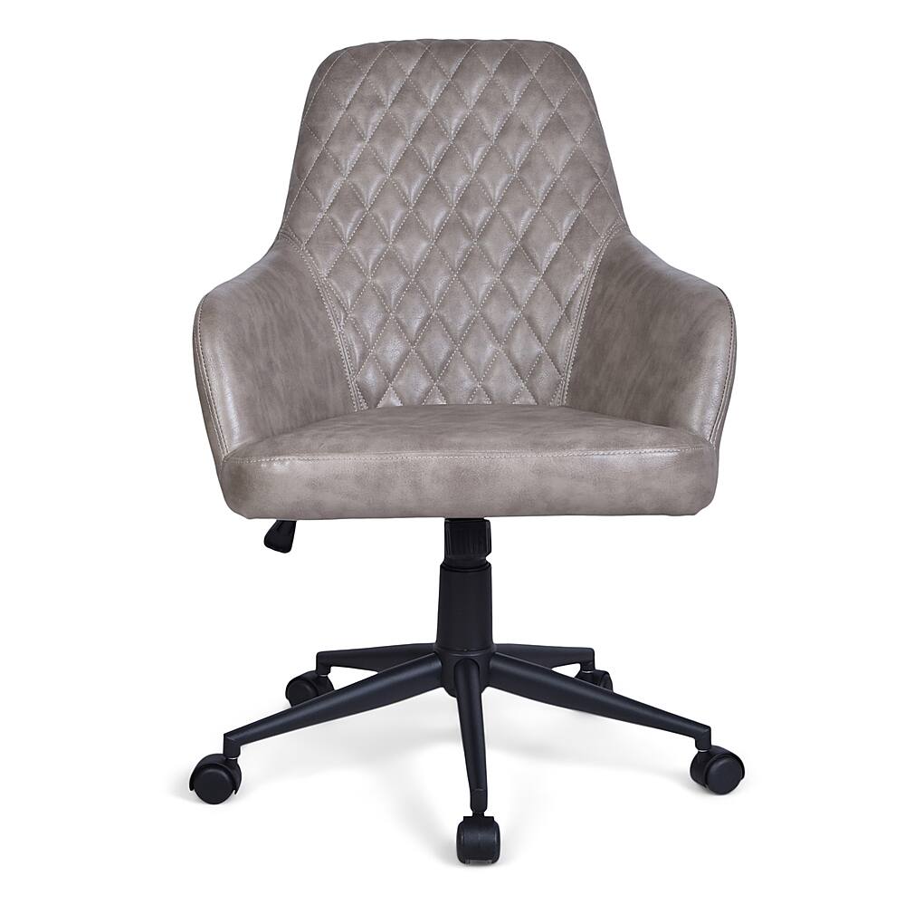 Left View: Simpli Home - Goodwin Swivel Office Chair - Distressed Grey