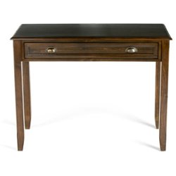 Simpli Home - Burlington SOLID WOOD Transitional 42 inch Wide Writing Office Desk in - Mahogany Brown - Front_Zoom