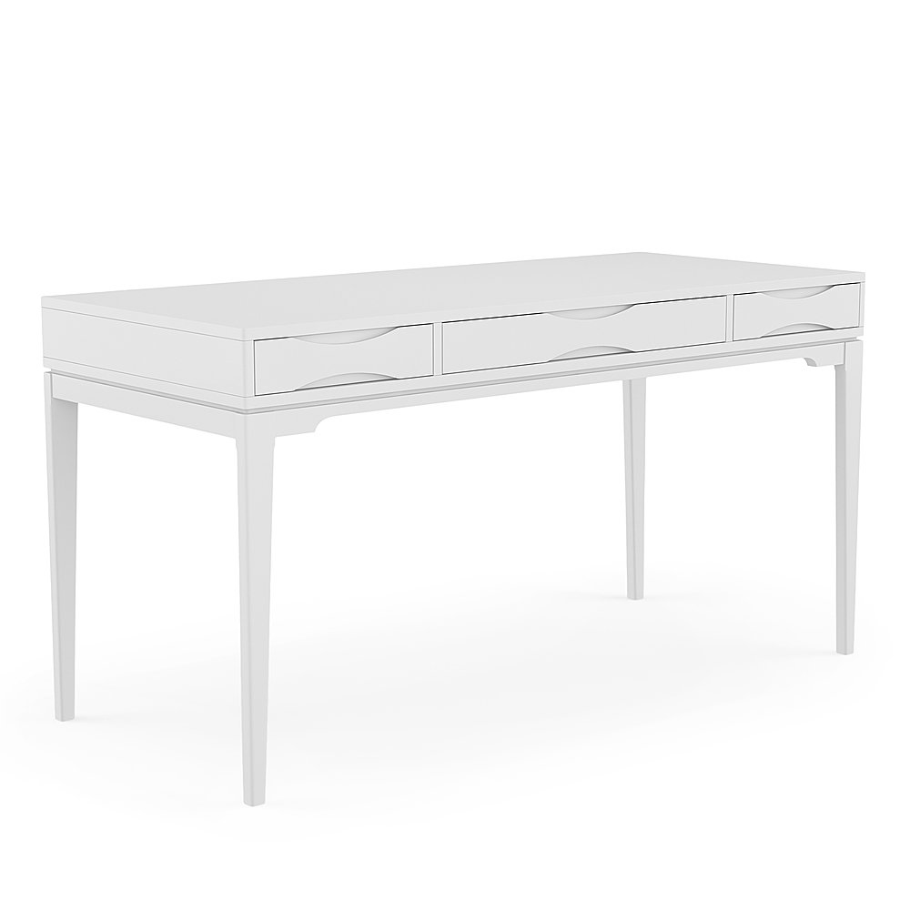 Angle View: Simpli Home - Harper SOLID HARDWOOD Mid Century Modern 60 inch Wide Desk in - White
