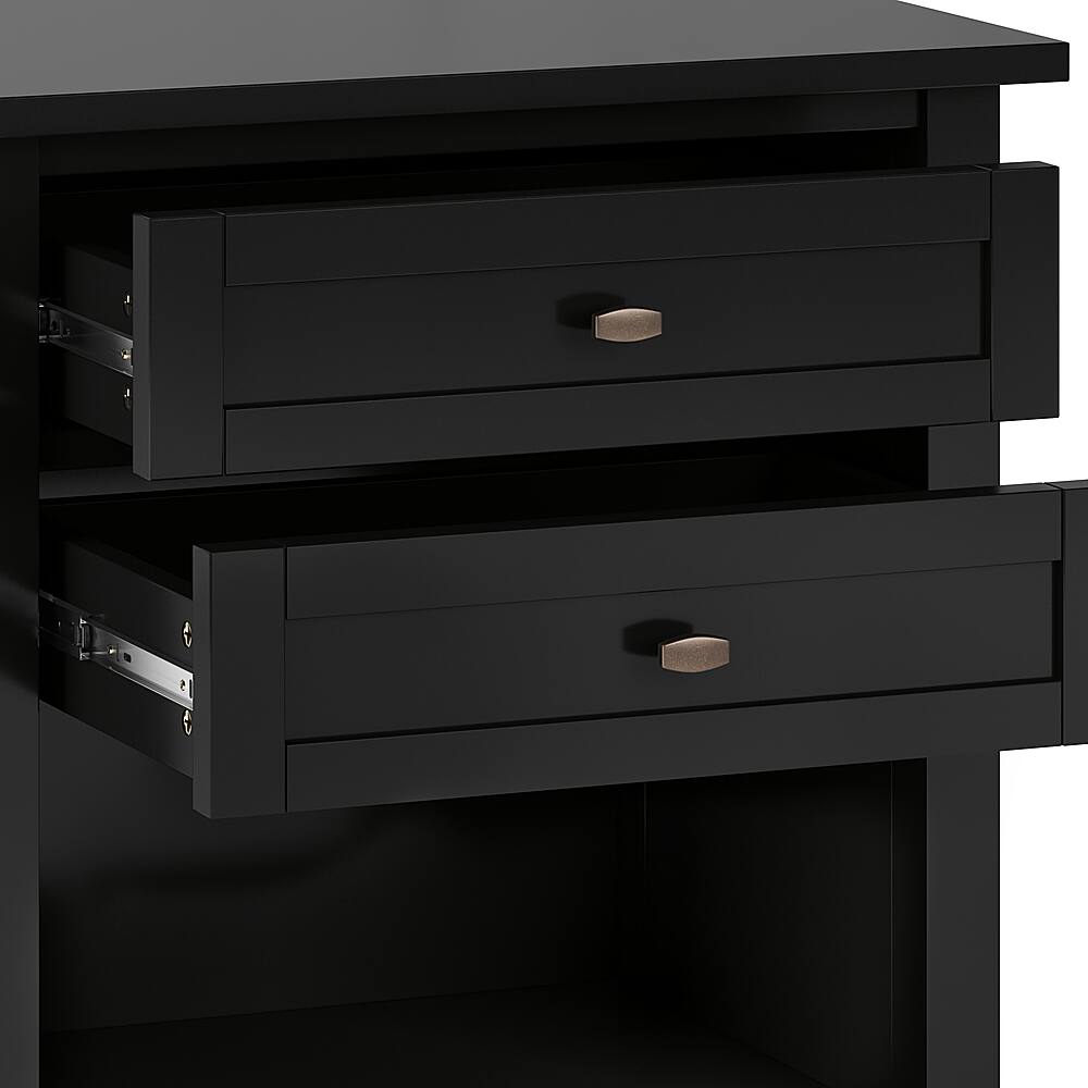 Alt View 14. Simpli Home - Warm shaker solid wood 24 inch wide transitional bedside nightstand table - Black.