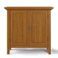 Front Zoom. Simpli Home - Redmond SOLID WOOD 32 inch Wide Transitional Low Storage Cabinet in - Light Golden Brown.