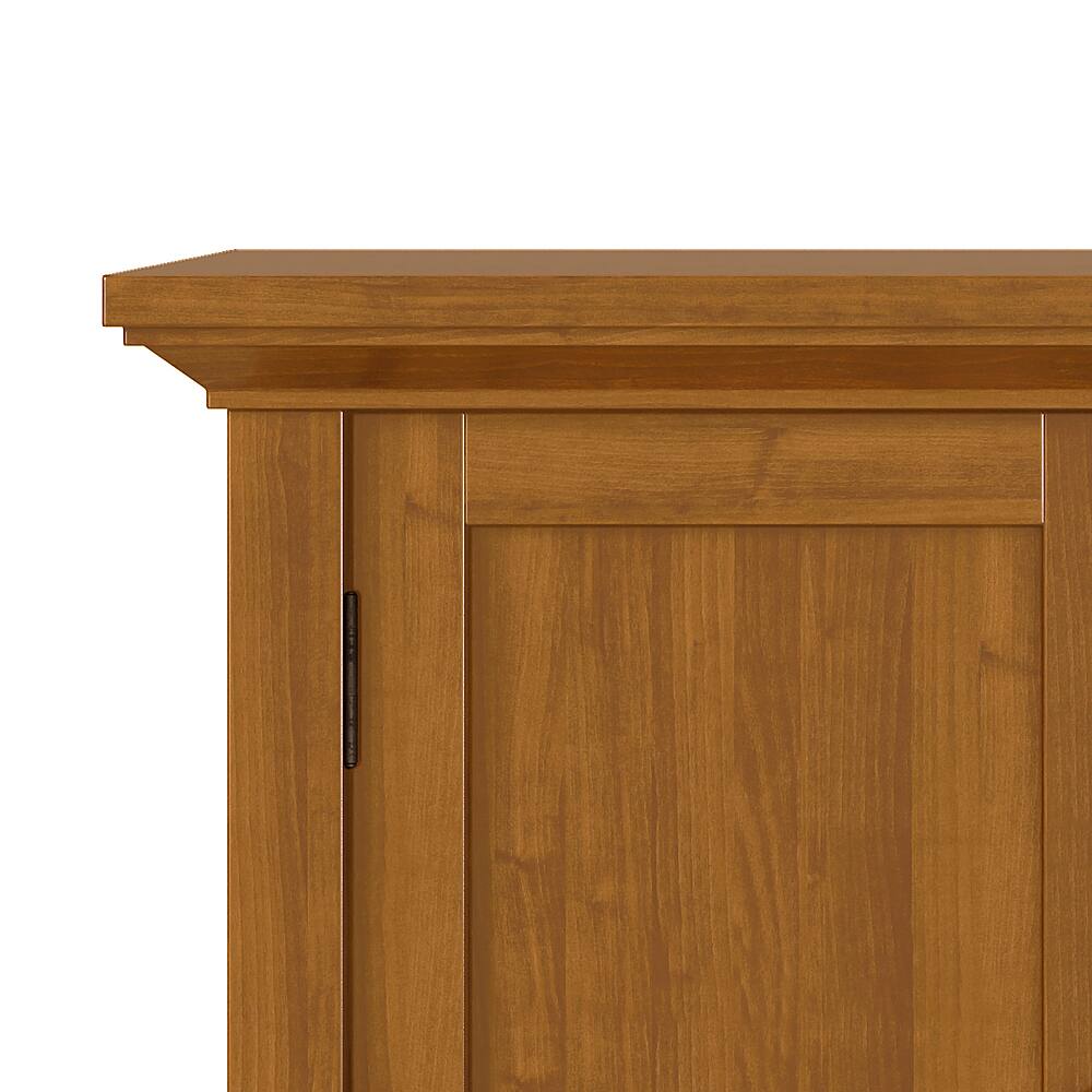 Alt View 13. Simpli Home - Redmond SOLID WOOD 32 inch Wide Transitional Low Storage Cabinet in Light Golden Brown - Light Golden Brown.