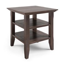 Simpli Home - Acadian SOLID WOOD 19 inch Wide Square Transitional End Table in - Warm Walnut Brown - Front_Zoom