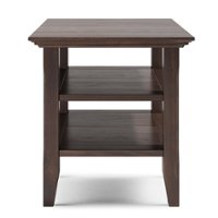Simpli Home - Acadian SOLID WOOD 19 inch Wide Square Transitional End Table in - Warm Walnut Brown - Front_Zoom