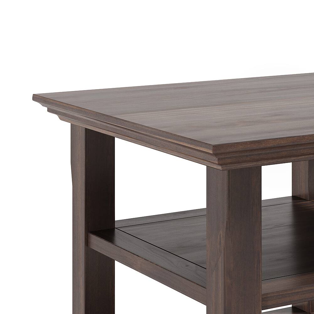 Left View: Simpli Home - Acadian SOLID WOOD 19 inch Wide Square Transitional End Table in - Warm Walnut Brown