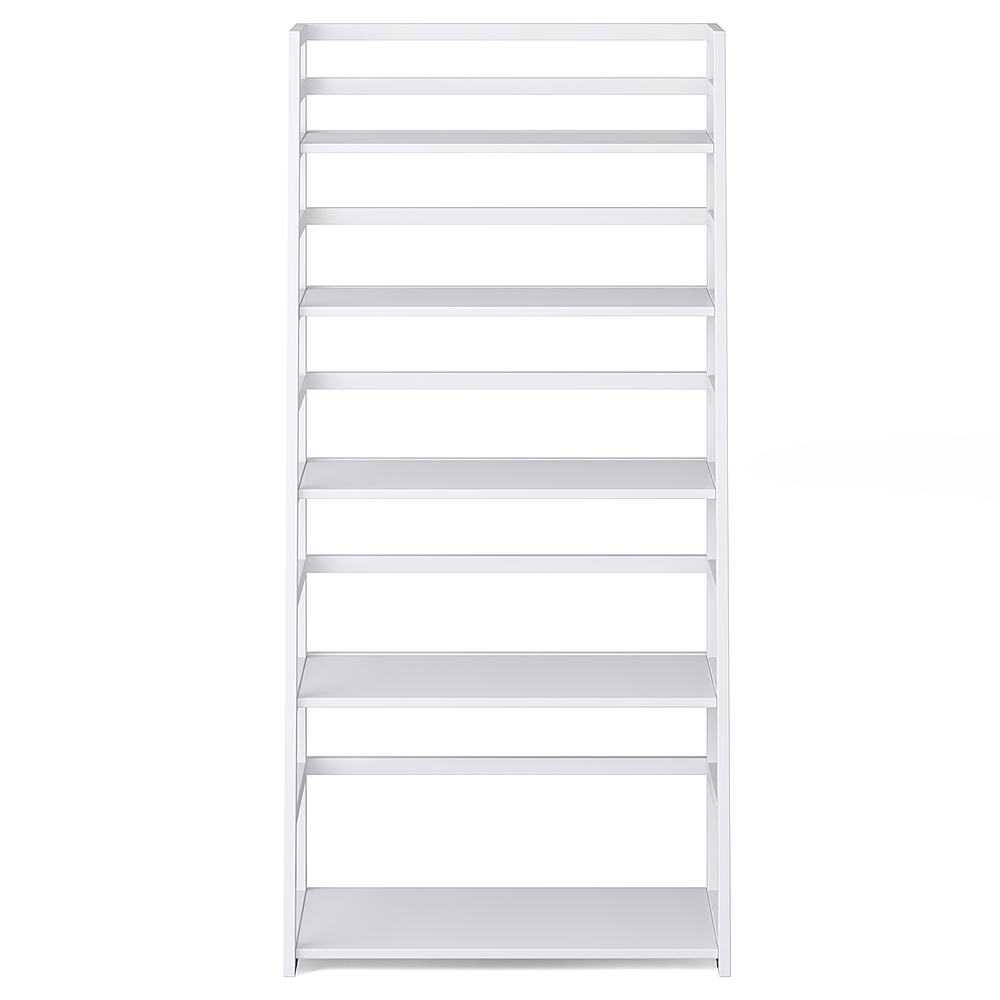 Simpli Home - Acadian SOLID WOOD 63 inch x 30 inch Rustic Ladder Shelf Bookcase in - White
