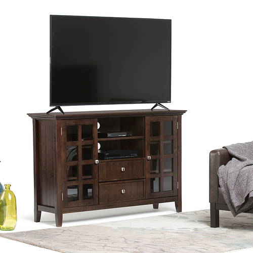 Simpli Home - Acadian SOLID WOOD 53 inch Wide Transitional TV Media Stand in Brunette Brown For TVs up to 60 inches - Brunette Brown