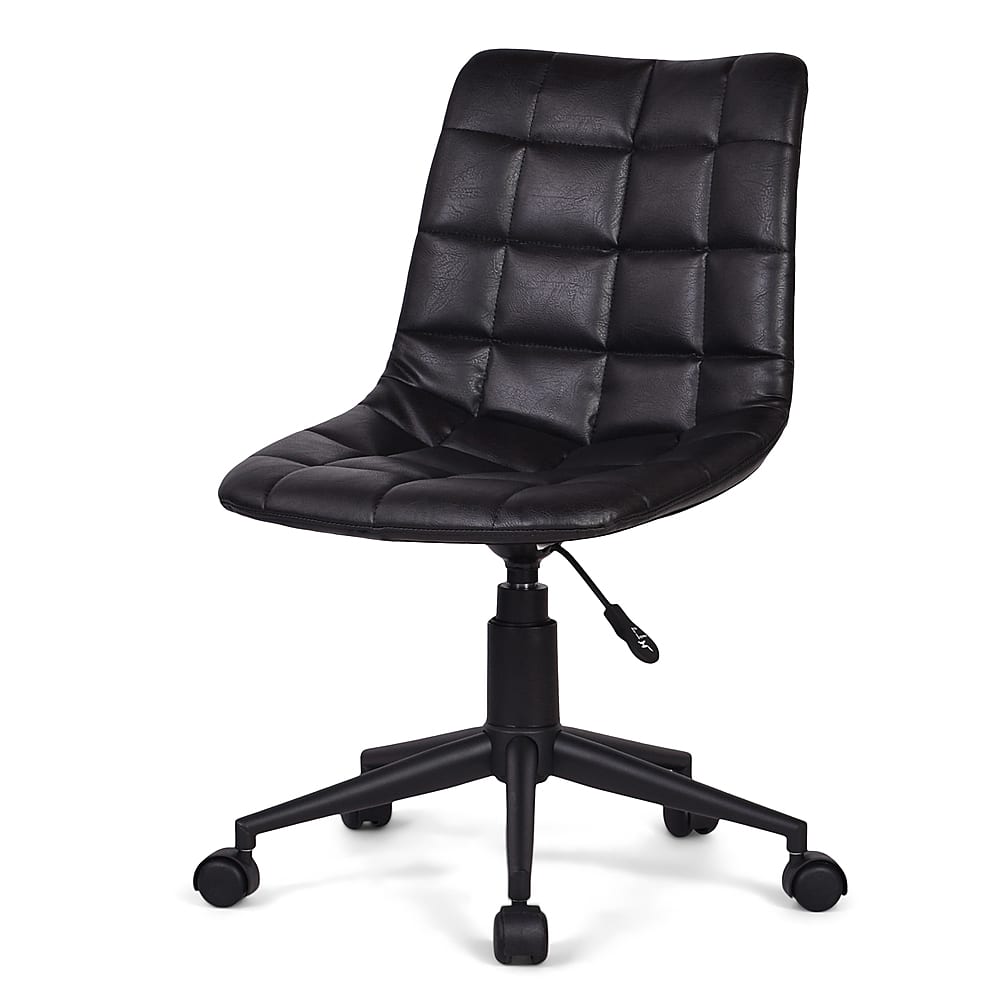 Angle. Simpli Home - Chambers Swivel Office Chair - Distressed Black.