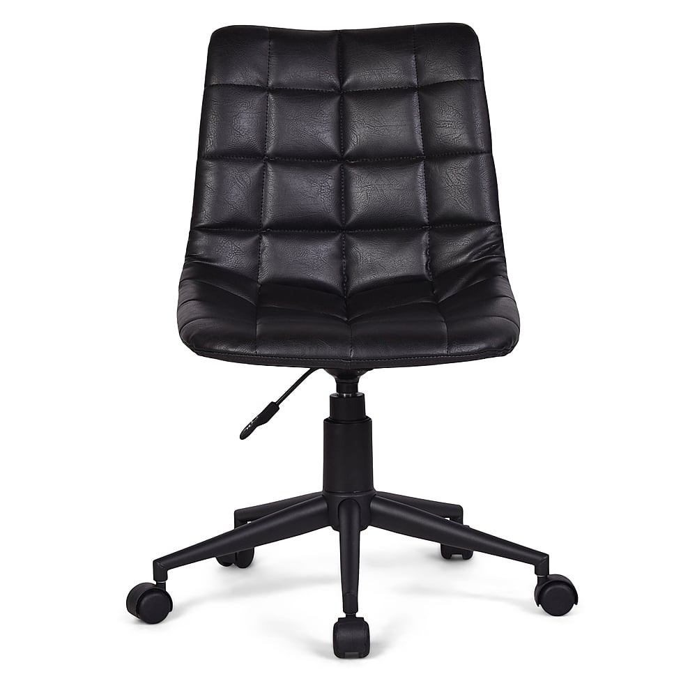 Left View: Simpli Home - Chambers Swivel Office Chair - Distressed Black