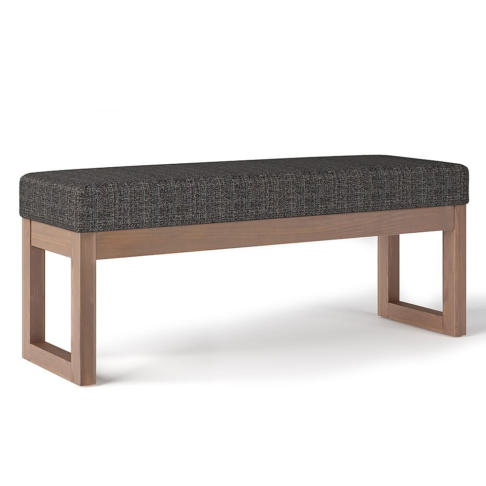 Angle View: Simpli Home - Milltown 44 inch Wide Contemporary Rectangle Large Ottoman Bench - Ebony