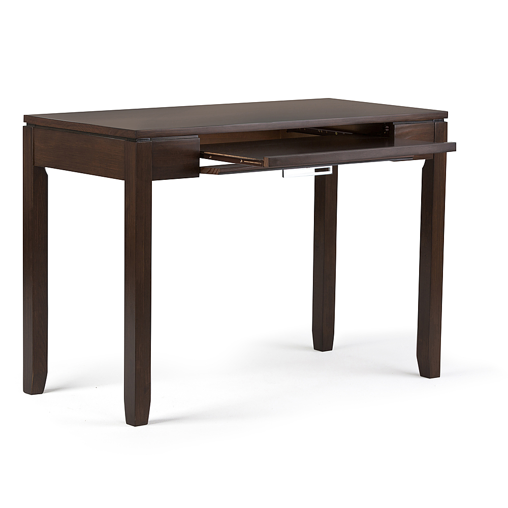 Left View: Simpli Home - Cosmopolitan SOLID WOOD Contemporary 42 inch Wide Home Office Desk in - Russet Brown