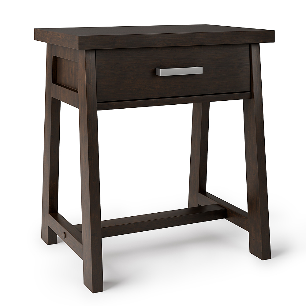 Angle View: Simpli Home - Sawhorse Bedside Table - Dark Chestnut Brown