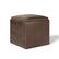 Angle. Simpli Home - Rockwood 17 inch Wide Contemporary Square Cube Storage Ottoman with Tray - Distressed Chestnut Brown.