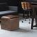 Alt View 12. Simpli Home - Rockwood 17 inch Wide Contemporary Square Cube Storage Ottoman with Tray - Distressed Chestnut Brown.