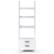 Left. Simpli Home - Sawhorse SOLID WOOD 72 inch x 24 inch Modern Industrial Ladder Shelf with Storage in White - White.