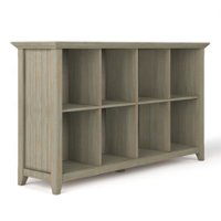 Simpli Home - Acadian 8 Cube Storage Sofa Table - Distressed Grey - Front_Zoom