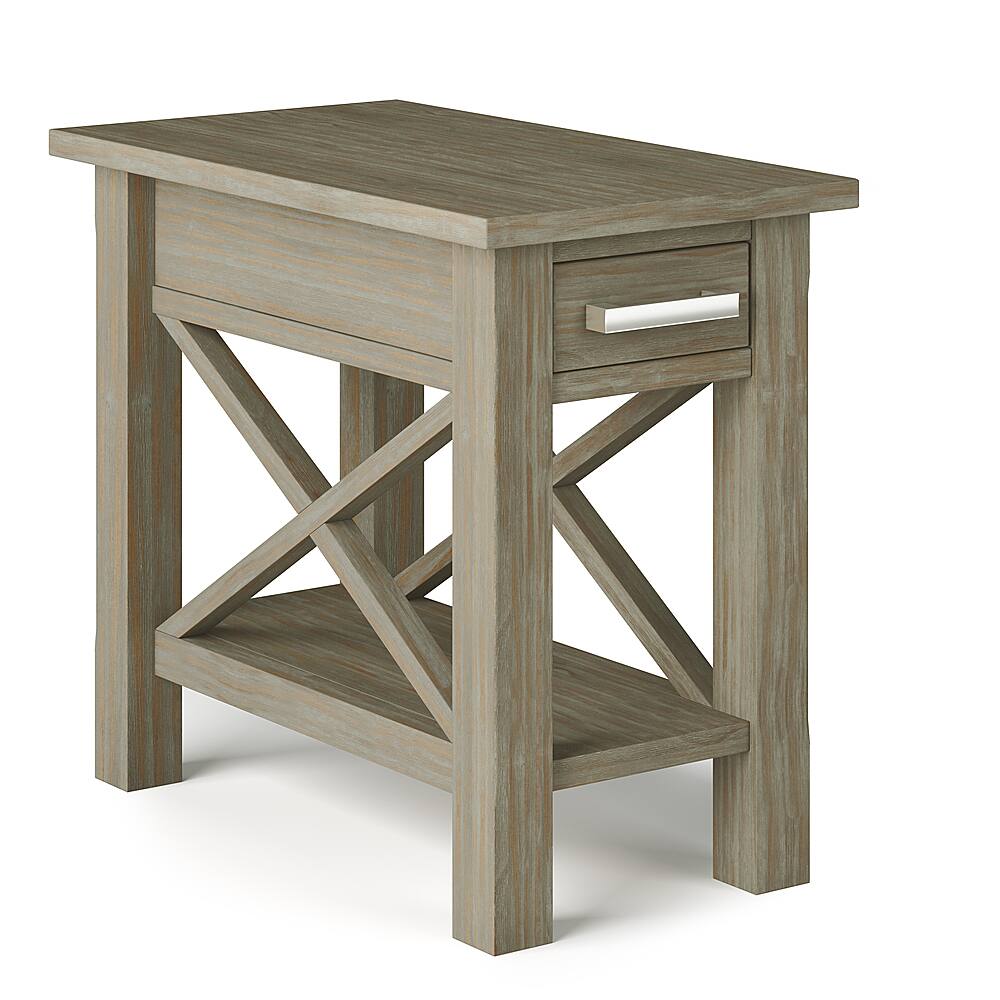 Angle View: Simpli Home - Kitchener Narrow Side Table - Distressed Grey