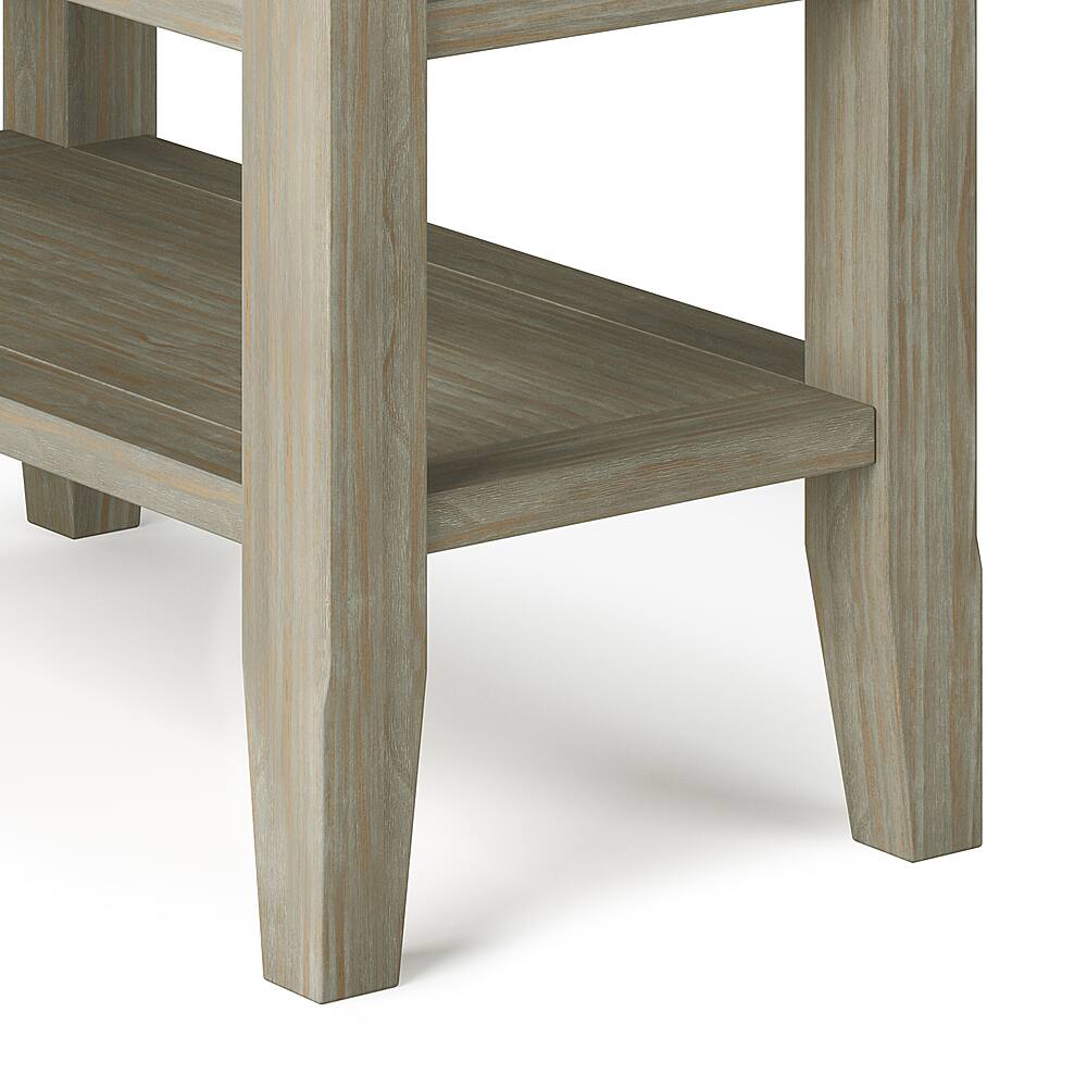Alt View 14. Simpli Home - Acadian SOLID WOOD 14 inch Wide Rectangle Transitional Narrow Side Table in Distressed Grey - Distressed Grey.