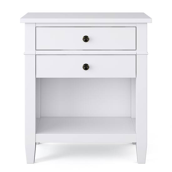 Solid wood online white bedside table