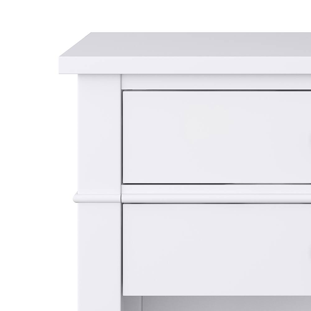 Alt View 13. Simpli Home - Carlton SOLID WOOD 24 inch Wide Transitional Bedside Nightstand Table in White - White.