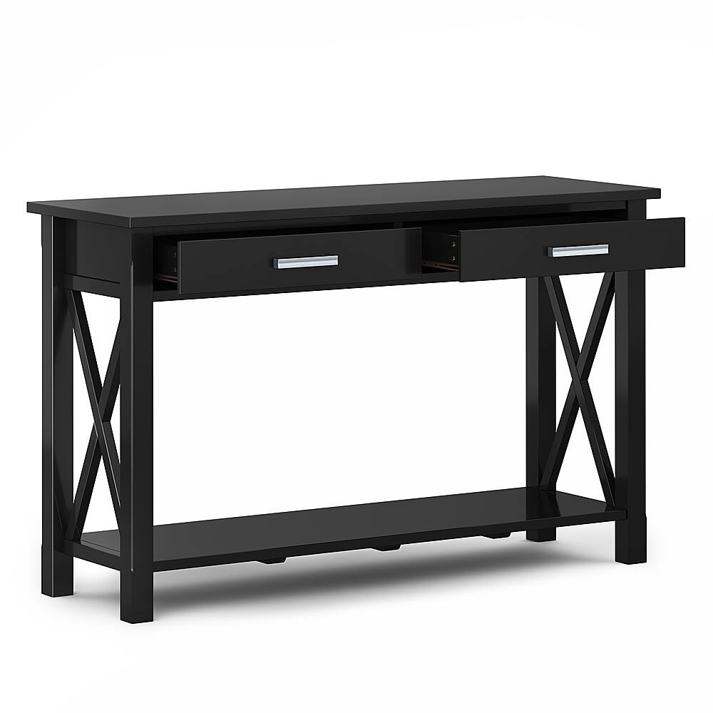 Left View: Simpli Home - Kitchener Console Sofa Table - Black