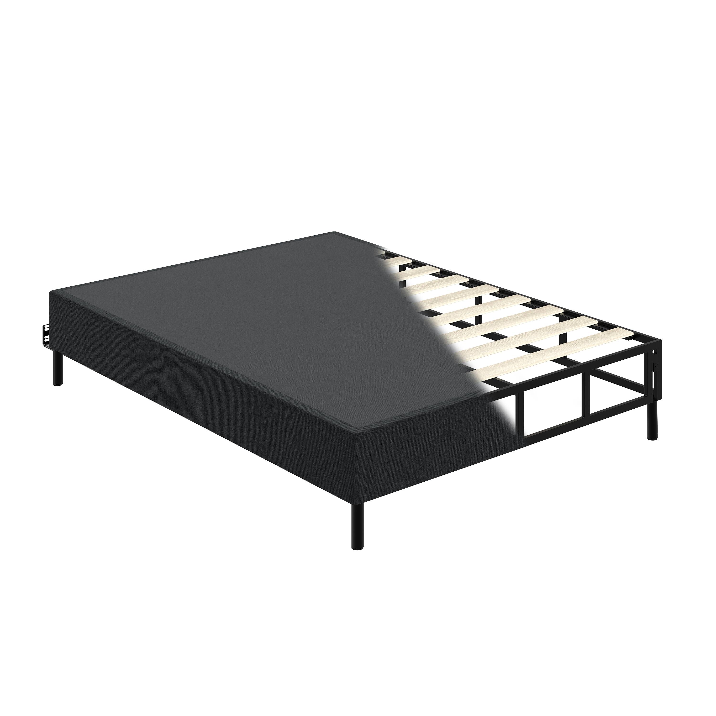 Alt View 1. Boyd Sleep - 2-in-1 Metal Mattress Foundation & Bed Frame, Roll-Out Slats, Removable Legs, Headboard Brackets - Black.
